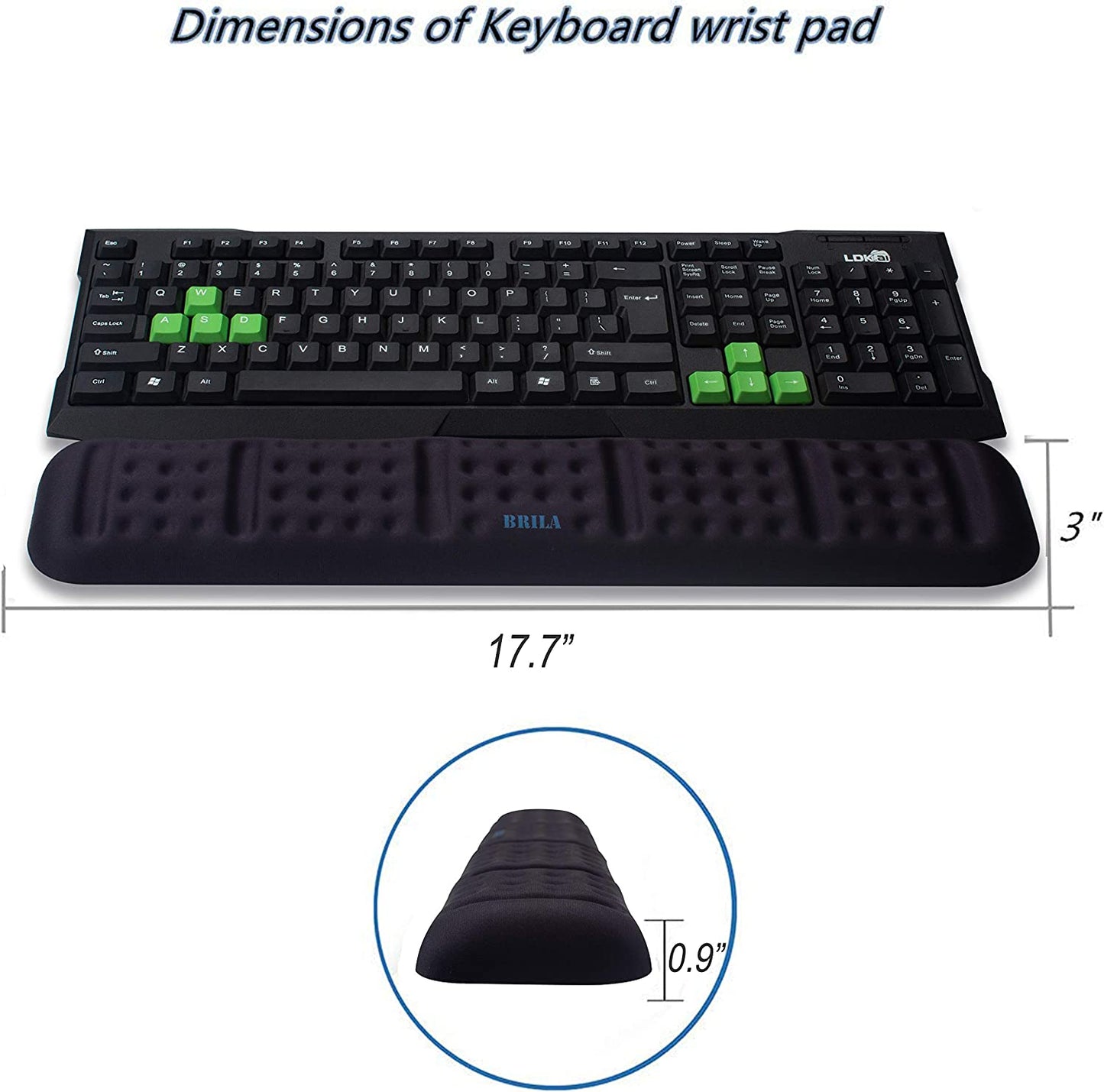 BRILA Upgraded Ergonomic Keyboard and Mouse Wrist Rest Support Cushion Pad Set - Comfy Soft Memory Foam Gel Padding & Non-Slip Palm/Hand/Wrist Pain Relief Rest Pad for Office Work, PC Gaming, Laptop