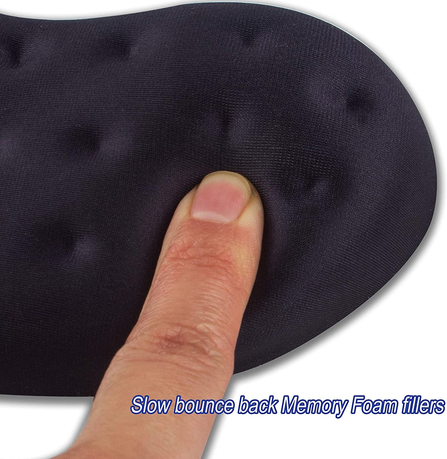 BRILA Upgraded Ergonomic Memory Foam Mouse Wrist Rest Support Pad Cushion for Computer, Laptop, Office Work, PC Gaming - Massage Holes Design Wrist Pain Relief