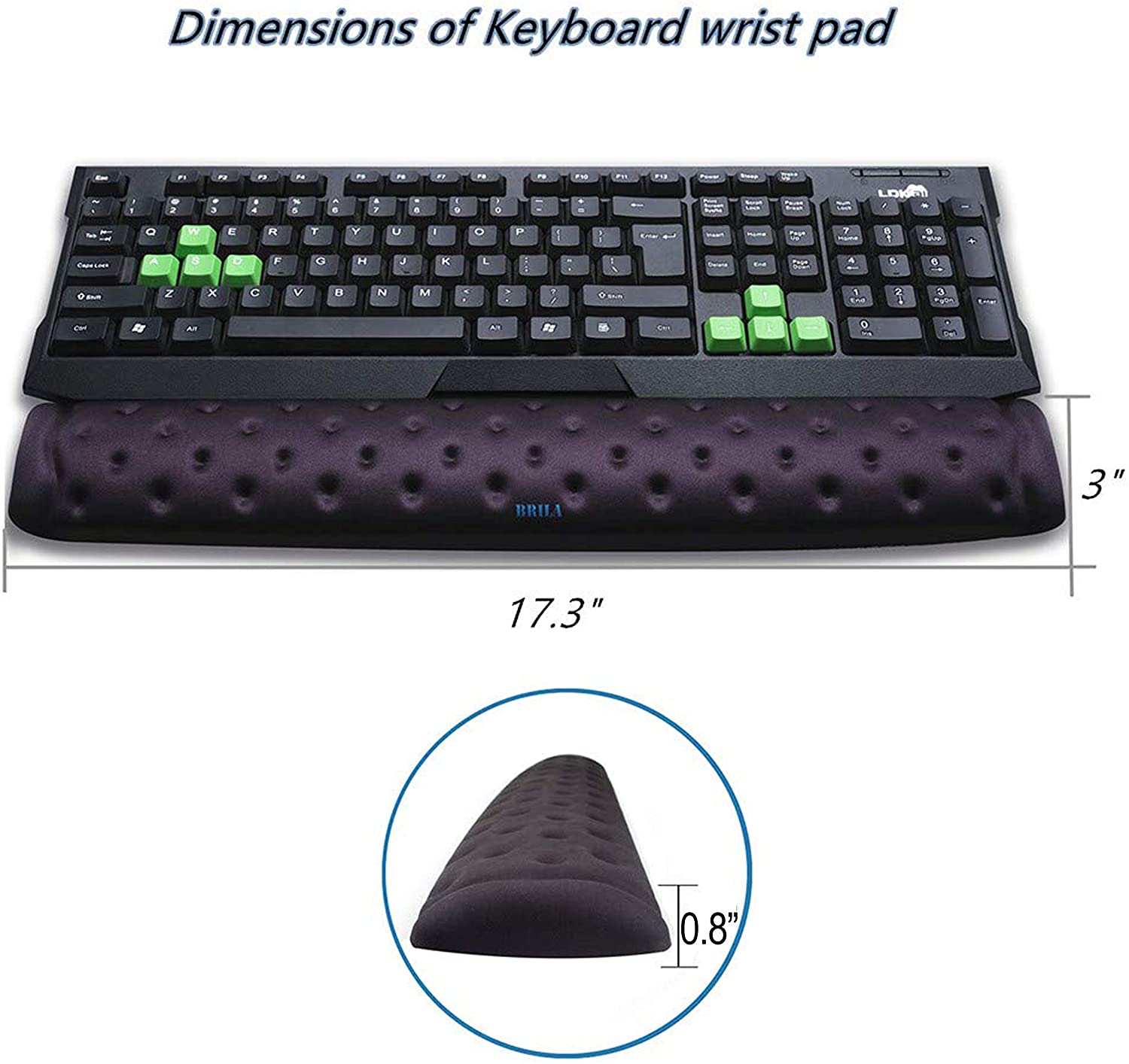 BRILA Memory Foam Mouse & Keyboard Wrist Rest Support Pad Cushion Set