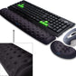 BRILA Memory Foam Mouse & Keyboard Wrist Rest Support Pad Cushion Set for Computer, Laptop, Office Work, PC Gaming - Massage Holes Design - Easy Typing Wrist Pain Relief